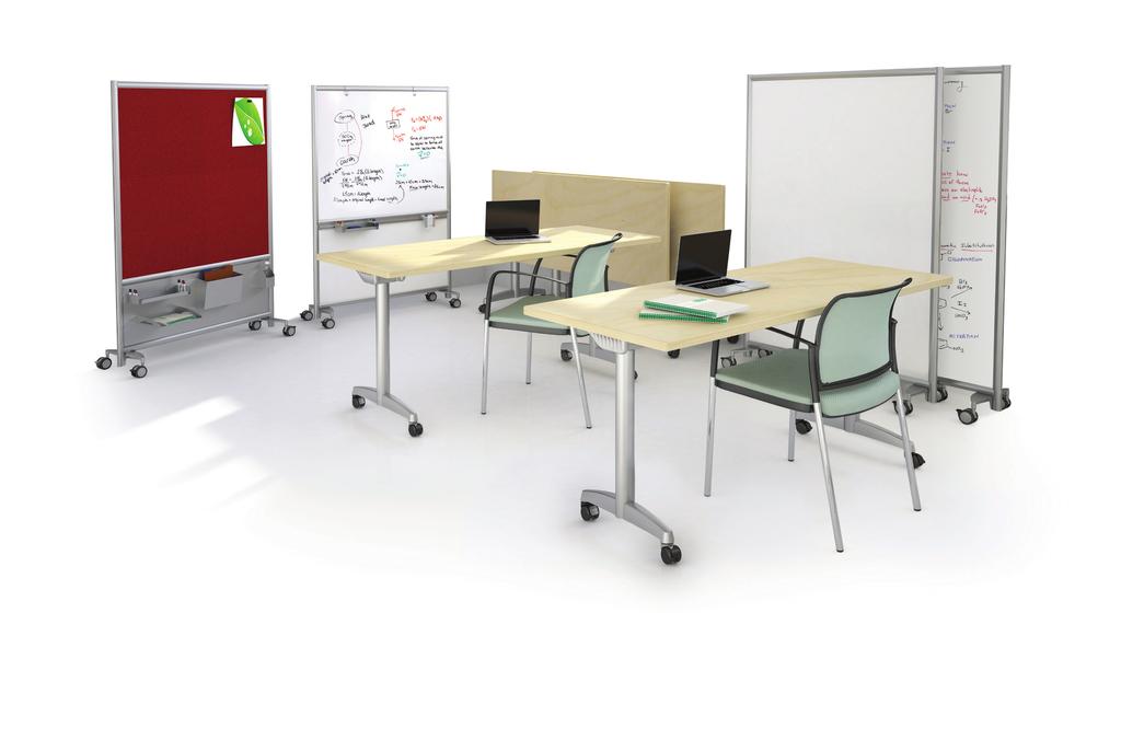 WHITEBOARDS MOBILE DRY ERASE Portable collaboration tool FEATURES Symmetry Office Mobile Whiteboards and Partitions are engineered to be durable, light weight and easy to move.