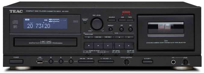 AD-850 Cassette deck/cd player This combined cassette deck and CD player, which can also record to USB flash drives, includes a microphone jack with an echo function that can be used for karaoke Main