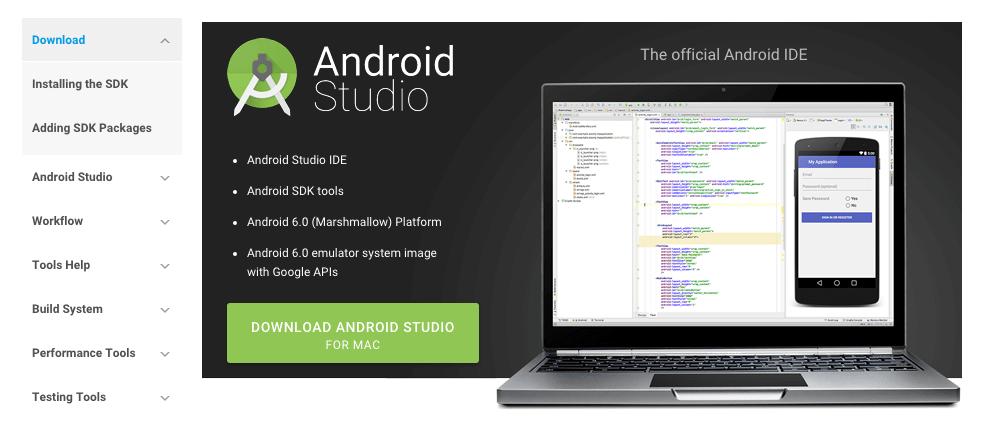 A. Installation Guides A.0.4. Installing Android Studio Figure A.1.: The o SDK.