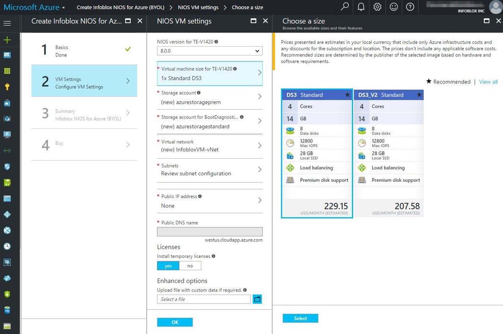 Deploying vnios for Azure from the Marketplace Figure 1.