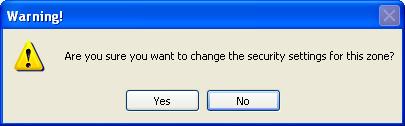 5. By default, these three items are enabled. Enable them if changed. 6. Click Yes to change the security settings.