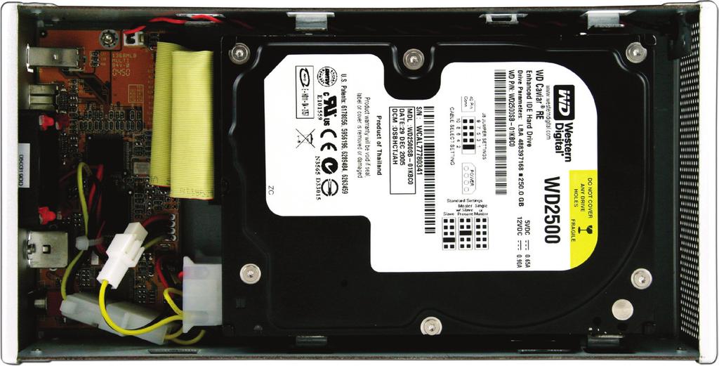 Turn the hard drive enclosure back over and