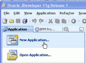 The BPM Application wizard opens.