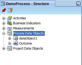 The data object now appears in the Structure