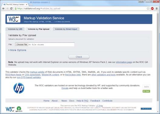 Validated Code Example Online system to check correctness of code Provided by W3C http://validator.w3.org <!