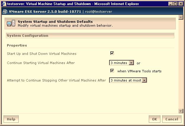 Disabling the System s Configuration Settings To disable the system-wide configuration settings 1 Under System Configuration, click Edit. The System Startup and Shutdown Defaults dialog box appears.