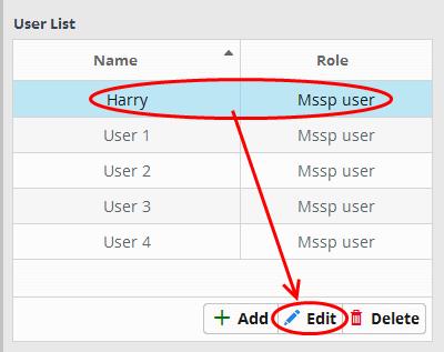 To edit the details of a user Choose the user whose details are to be changed and click the 'Edit' button from the bottom of the User List pane at the right. The 'Edit User' screen will be displayed.