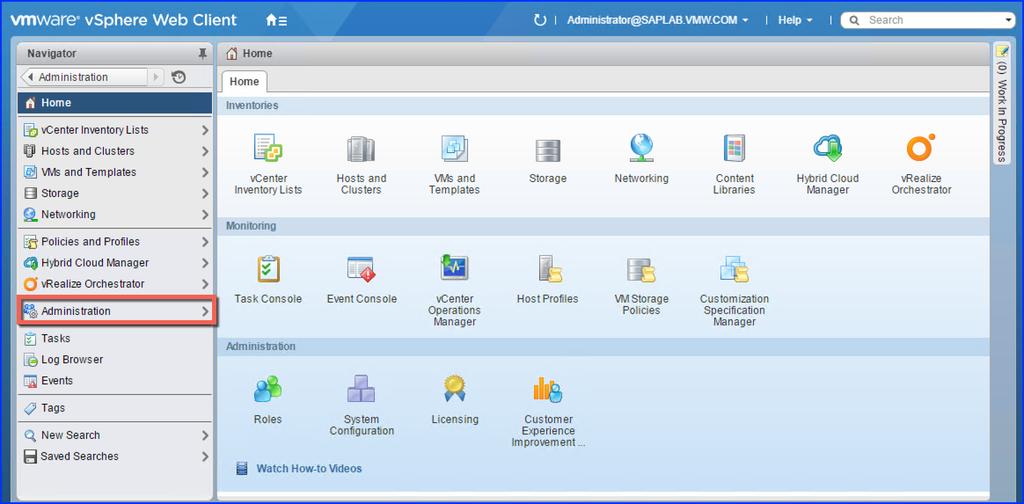 Chapter 3 Performing a Fresh Install / Upgrade of VLA and Configuration Figure 3 6. VWC Home Page 2 Click Users and Groups. The browser displays a screen similar to the following: Figure 3 7.