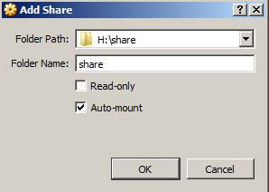 Select your local shared folder