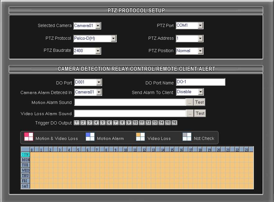 2.4 PTZ & Linkage Setup Figure 2-10 2.4.1 PTZ Protocol Setup Selected Camera Select the camera from the drop-down list to set the parameters. PTZ Port Select PTZ connecting port.