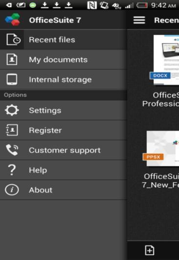 Note: Some functionalities of the OfficeSuite Viewer app (such as cloud storage) are disabled to