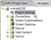 The Project Settings editor enables you to modify project-level settings. For example, you can select a different template or theme, modify the default rendering rules, show the host keypad, and more.