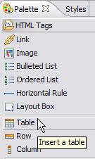 This example shows inserting these HATS components into a table.