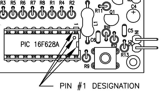 [ ] Mount the 5 digit display, at U3. There is no pin at position #7, and matches the pcb, so it cannot be installed incorrectly. Clip the pins flush after soldering.