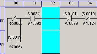 Fig. 8-10 Result of Row Insertion # Row Insertion Disabled Pattern A row cannot be inserted if even one part exists in the column just before the last column on the