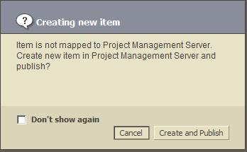 The following dialog box appears: Note: The Publish process has no undo feature.