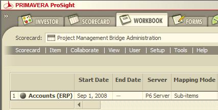 1. This mapping mode can be set per item via the Mapping Mode category located in the Project Management Bridge Administration scorecard/workbook, or on the Sub-Items Configuration tab
