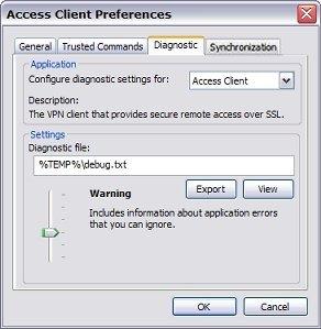 About the Access Client To see the list of trusted commands, and delete commands: 1. Launch the Access Client. 2. Click. The Access Client menu appears. 3. Select Preferences. 4.