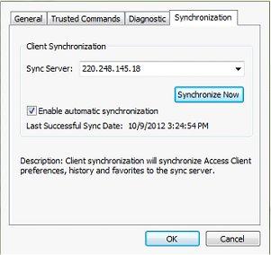About the Access Client There are two methods to synchronize your client settings: automatic and manual.
