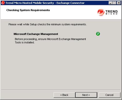 Installing, Updating and Removing Server Components 4. Extract the ExchangeConnector.zip file content and run the ExchangeConnector.exe file. The Exchange Connector setup wizard appears. 5.