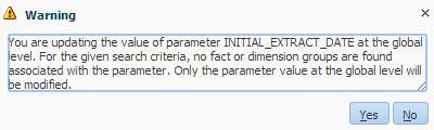 g. The parameter Initial Extract Date for ETL should now be visible in the Data Load Parameters section. h.