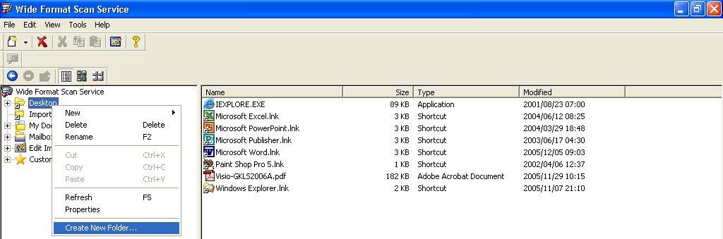 5 Setting Up a Windows Folder When you retrieve scanned documents from the Copier/Printer you will be prompted to select a folder in which to store them.