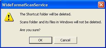 Deleting a Windows Folder 1. To delete a Windows shortcut folder from the [Service Area]: a.