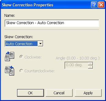 Skew Correction NOTE Skew correction is designed to be used with line drawings or other documents which have clearly defined axes. Grayscale images may not respond to Skew Correction.