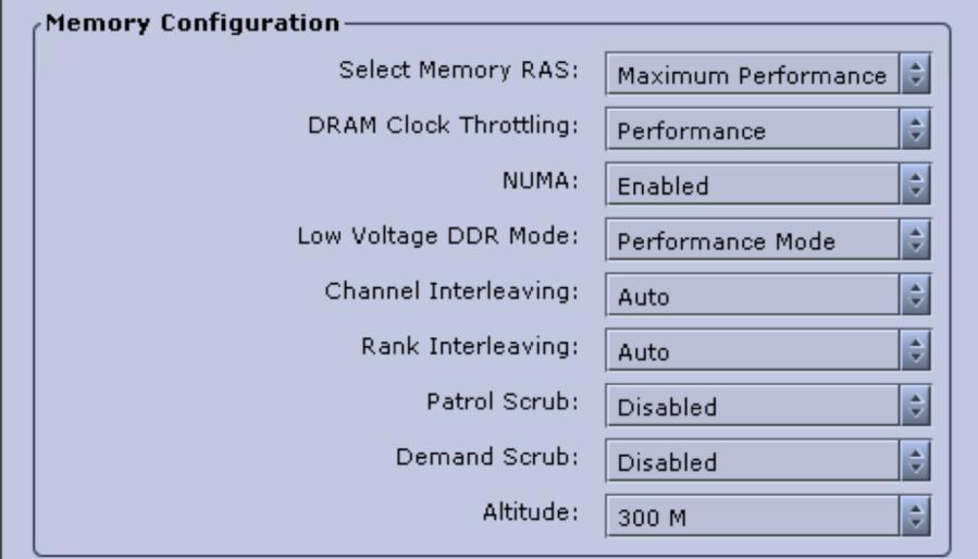 Memory Settings for OLTP Workloads Figure 4 and Figure 5 show memory settings for the OLTP workloads. Figure 4. Memory Settings for OLTP Workloads in Cisco UCS E5-based M3 B-Series Blade Servers Figure 5.
