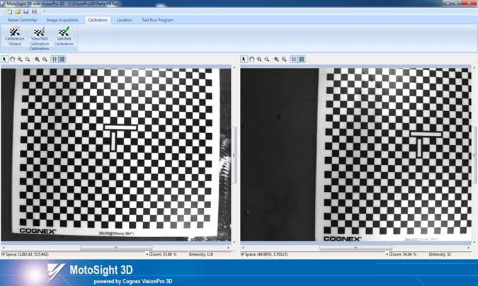 intersections of the squares and obtain a clear image with high contrast for calibration. 3.