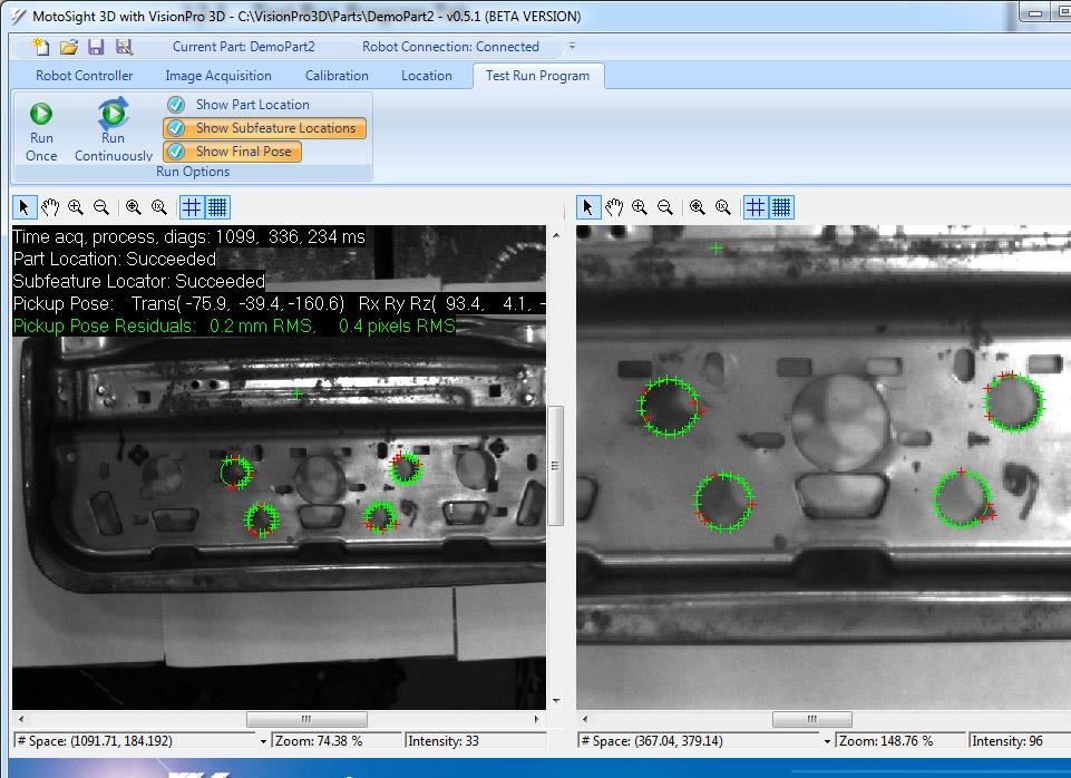 MotoSight 3D VisionPro 4 4.1 MotoSight 3D VisionPro Application Defining a Part 12. Click the [Set Position] button. NOTE 4.1.3 When recording your reference location, it is strongly recommended that this same point be used during the robot inspection.