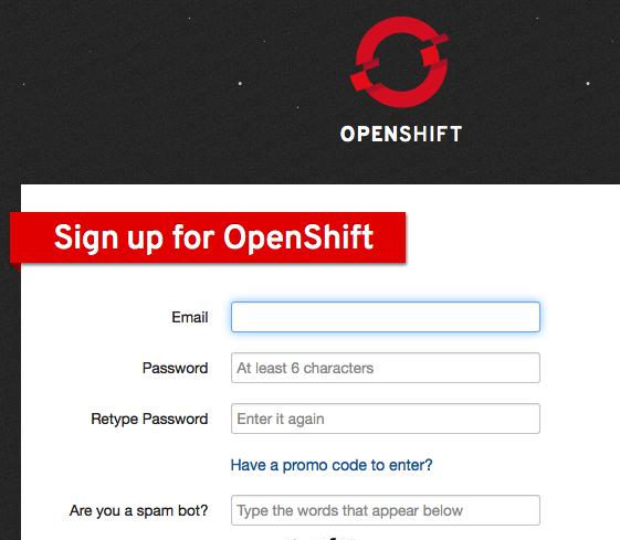 Sign up! openshift.