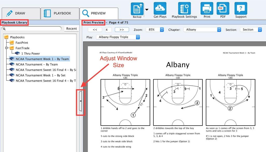 You can then make a name for your playbook, or you can leave it at the default name that FastDraw generates based on date and time. After clicking OK, you will be taken to the Preview tab.