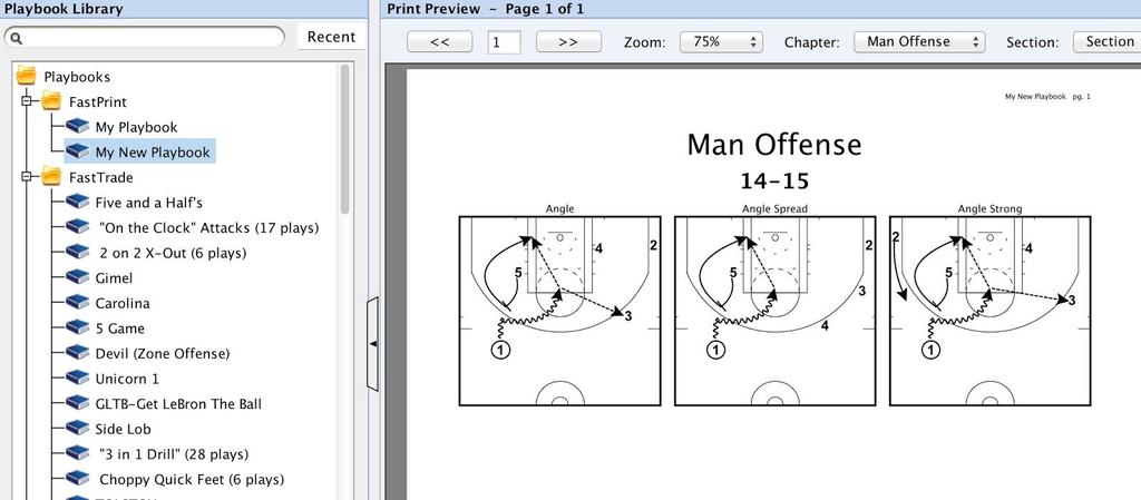 You can click the Preview tab at any time to view the print layout for the playbook that you are creating.