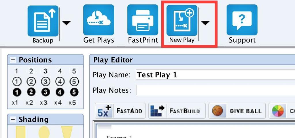 Getting Started - Create A New Play The New Play Menu - When you start FastDraw for the first time, you will be greeted with the New Play menu, which will allow you to create your first play.