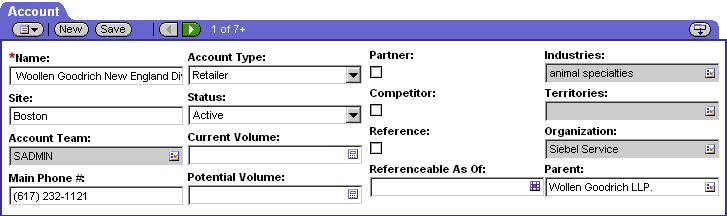 Siebel Templates for Employee Applications Form Templates Figure 5 includes a parent style that these templates display. Figure 5. Example of the Parent Style That Some Four Column Templates Use Figure 6 includes a child style that these templates display.