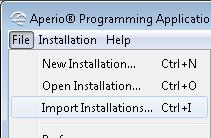 Import Existing Installations 1) To import an existing Aperio installation