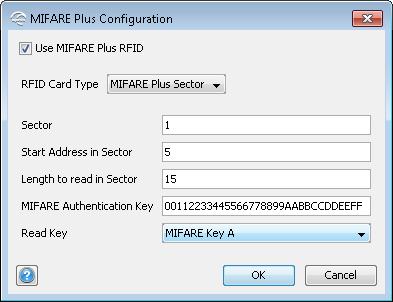 Start Address in Sector: Parts of blocks within a sector can be used for credential data: 0 to 47 for 1K MIFARE Classic credentials.