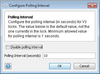 Polling interval (V3 locks) This setting only applies for V3 locks.