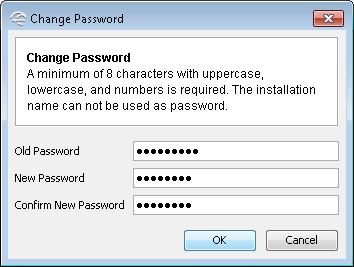 Change Password To change password for the current installation, select Installation - Change Password.