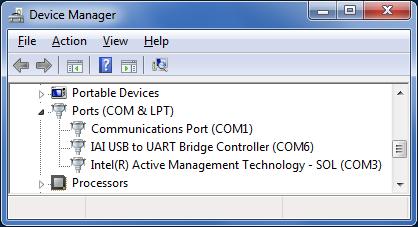 *If there are multiple serial ports on the Personal computer, display the Windows Device Manager.