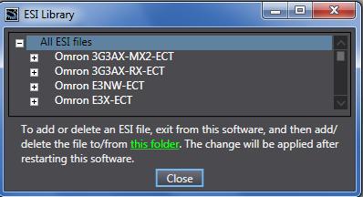 12 The ESI Library Dialog Box is displayed.