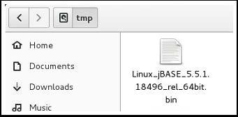 Installer Binary 1. Download the jbase 5.5.1 installer and place the installer in a convenient directory, for example, /tmp. Installer file permissions 1.