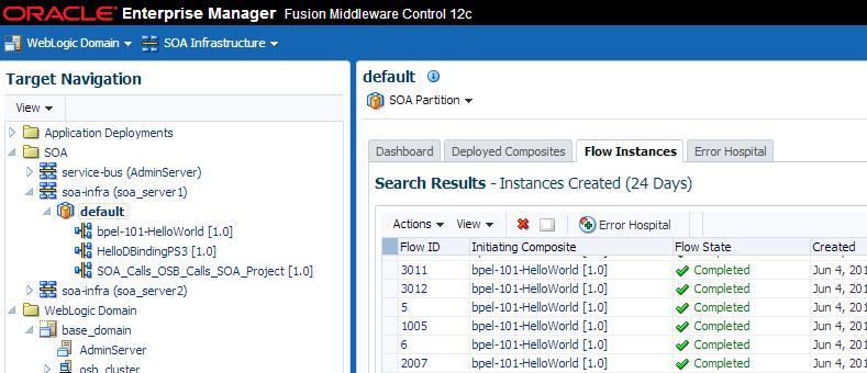 Resolving Instance Upgrade Errors Figure 9 8 Using the partition level to see instances created prior to upgrade 9.
