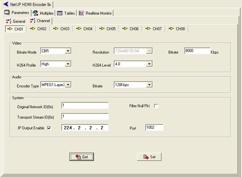 SDT Insertion In this field, users can decide whether to effect the SDT insertion function.
