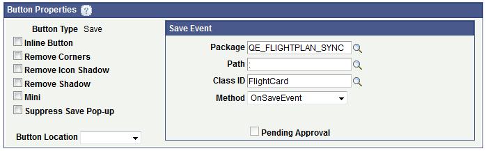 Chapter 38 Managing Push Button Page Elements When working with the properties for a Save type button, a Save Event section appears that enables you to modify the PeopleCode Save event defined for