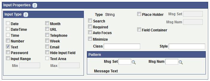 Managing Input Page Elements Chapter 39 Defining Input Properties Input page element properties are located on the Input Properties page.