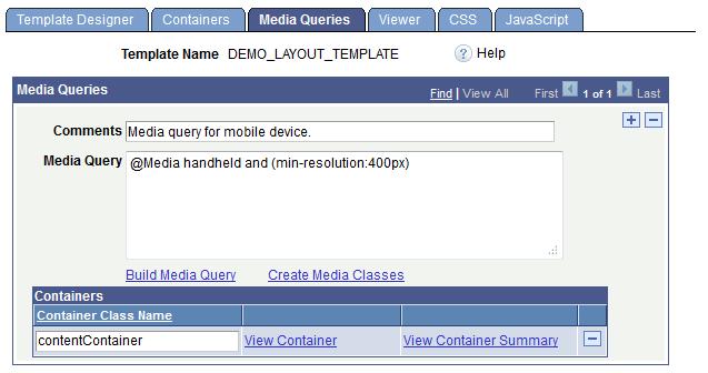 Adding Media Queries Chapter 9 controls on the Media Queries page when no media query classes defined.