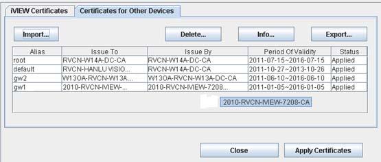 Select the Certificates for Other Devices tab (Figure 5-15 on page 148).