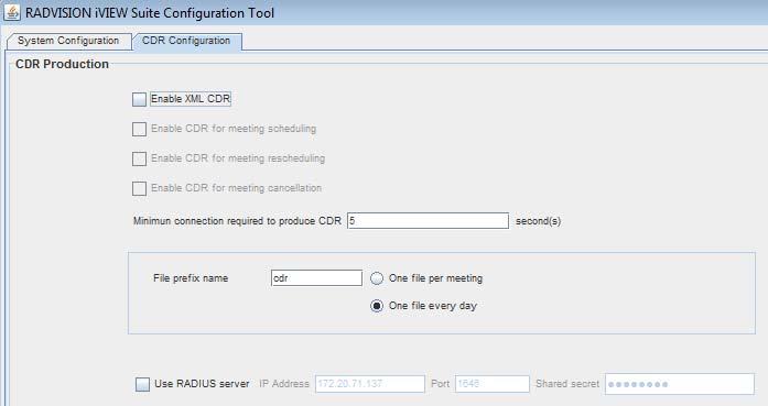 Figure 7-17 Defining CDRs For a complete description of the XML tags used in the CDRs, see the Reference Guide for iview Management Suite CDR Files.